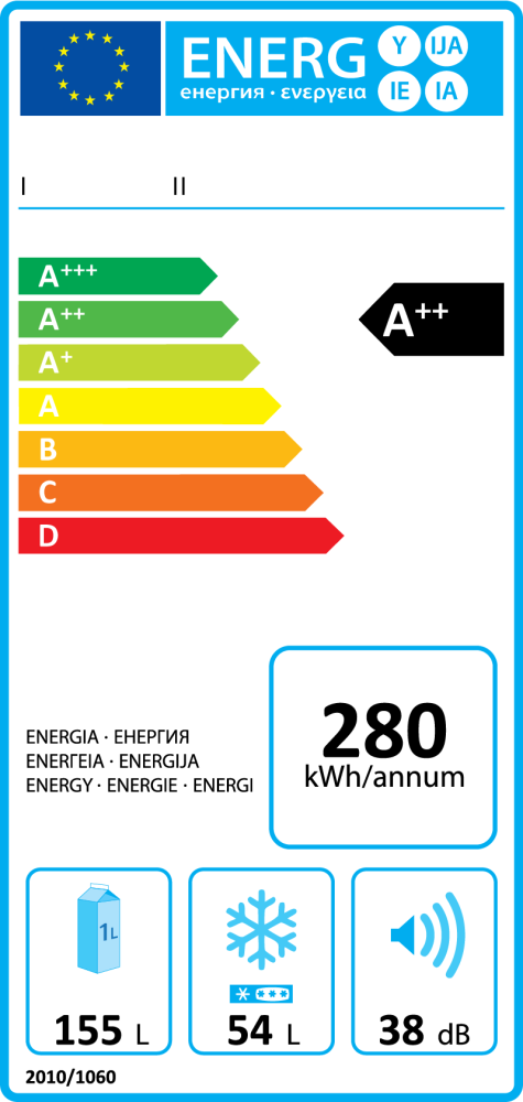 Example EU energy label for a refrigerator